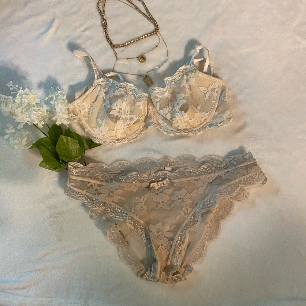 Victoria’s Secret sparkly nude bralette and undies matching set